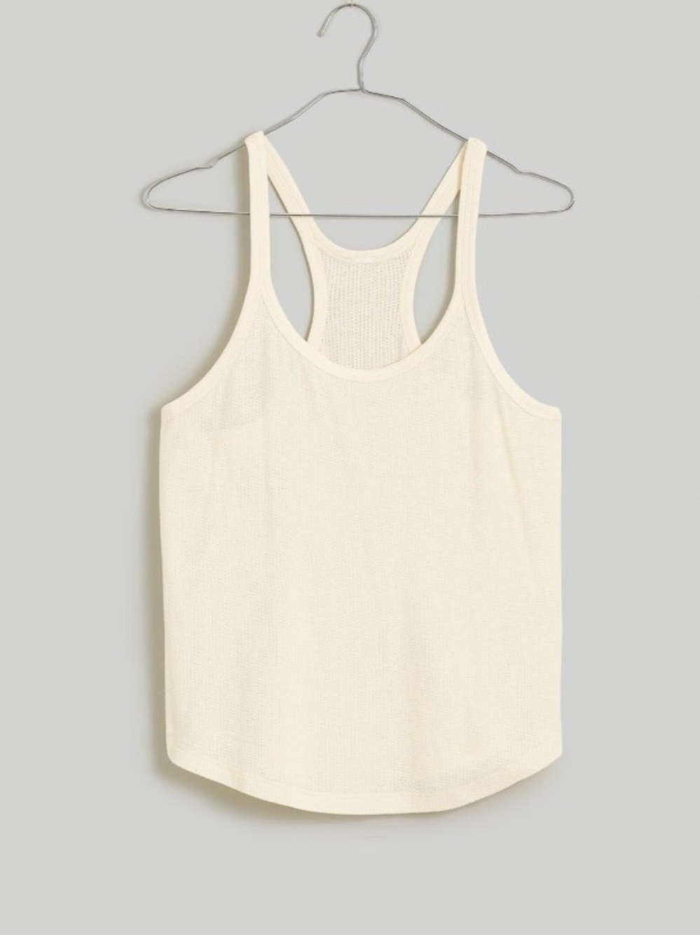 Madewell MWL NWT Knit Mesh Racerback Tank in Antique Cream